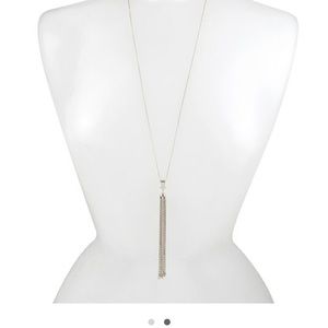 Jessica Simpson 29 inch +2 . Silver tone  necklace